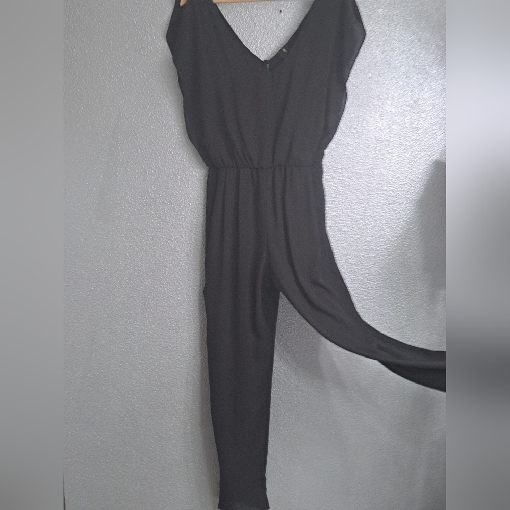 Want And Need Black V-Neck Jumpsuit